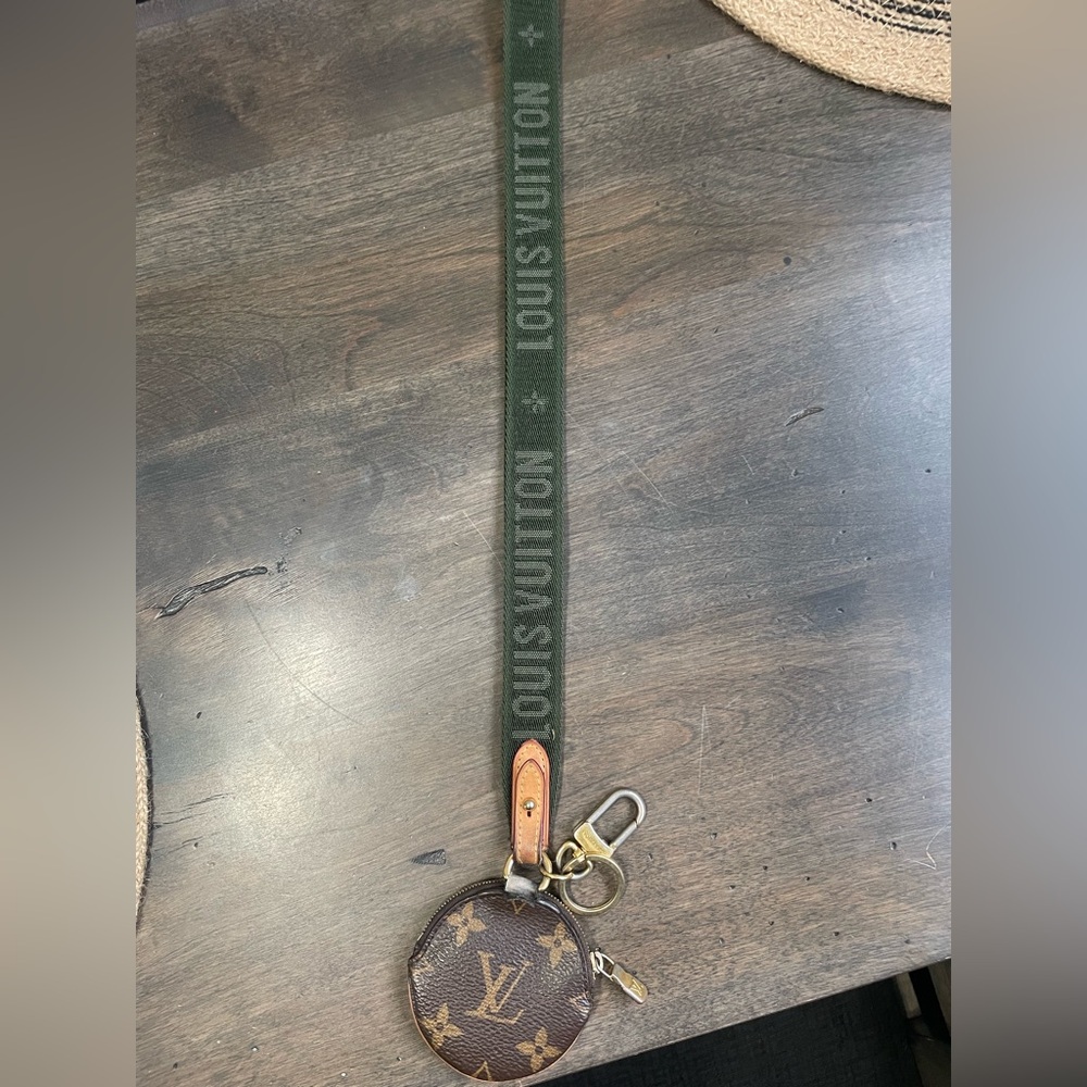 Louis Vuitton Monogram Key Holder with Green Strap